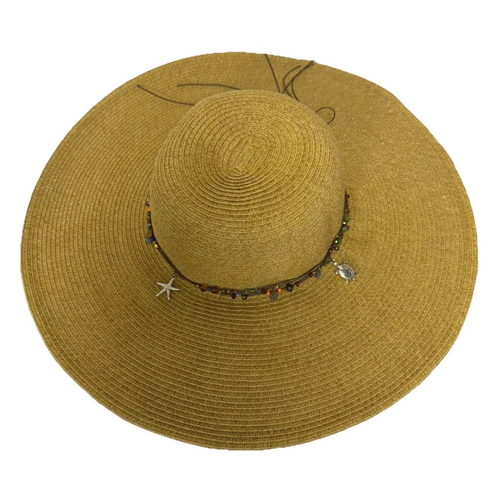 KAREN KEITH HEADWEAR VINTAGE Sun Hat Wide Brim Women's M‎ Resortcore Beige Beach